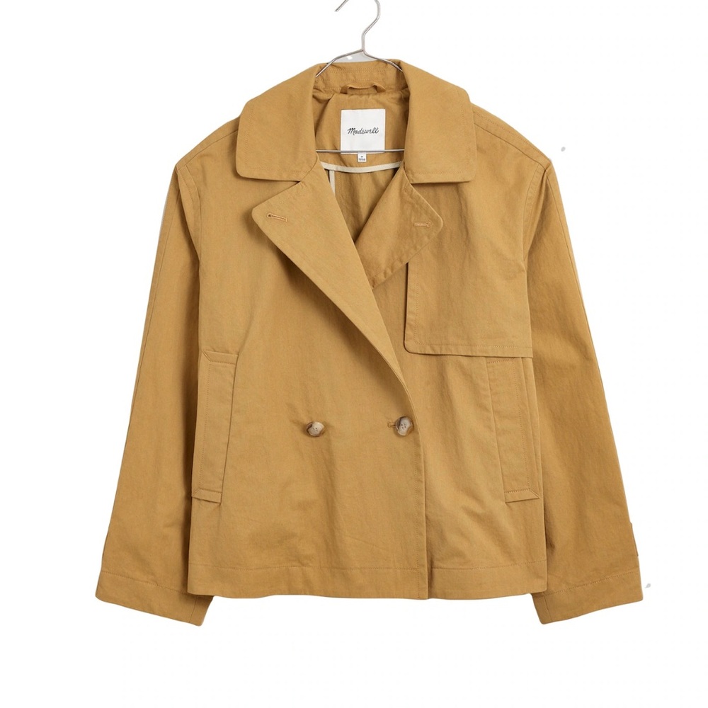 Madewell double breasted cropped trench coat